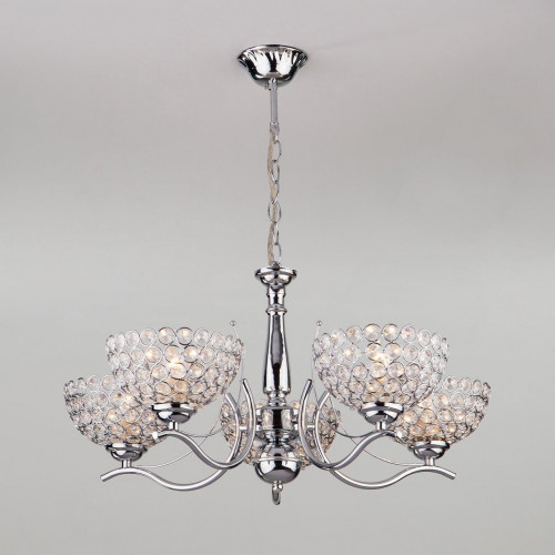 подвесная люстра eurosvet mirage 30119/5 хром в Кургане