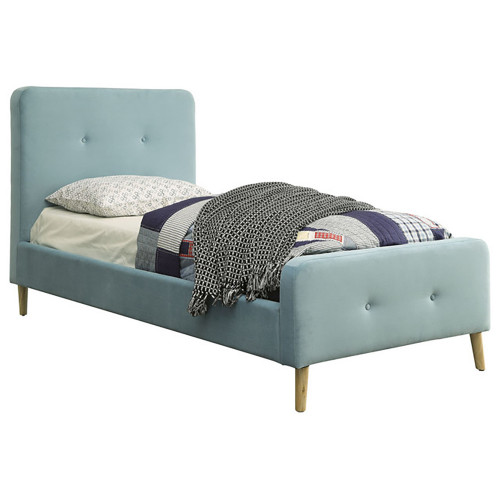 кровать button tufted flannelette blue 90х200 в Кургане
