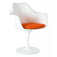 кресло tulip armchair бело-оранжевое шерсть в Кургане