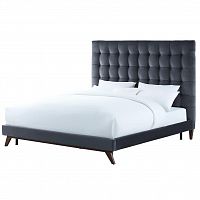 кровать двуспальная 160х200 серая из велюра eden в Кургане