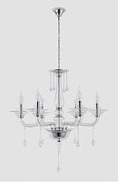подвесная люстра crystal lux monica sp6 chrome/transparent в Кургане