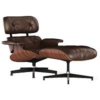 кресло lounge chair & ottoman коричневое в Кургане