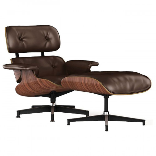 кресло lounge chair & ottoman коричневое в Кургане