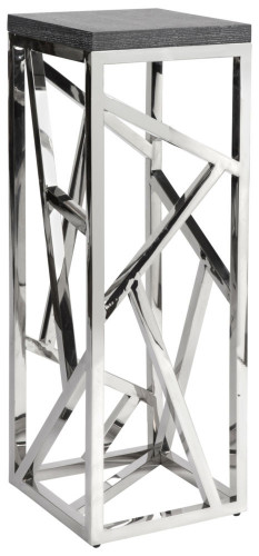 консоль geometric высокая 40x40x110 металл, серая столешница в Кургане