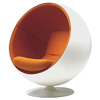 кресло eero ball chair бело-оранжевое в Кургане