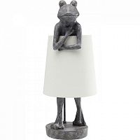 лампа настольная frog серая с белым абажуром в Кургане