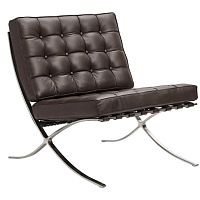 кресло barcelona chair кожа коричневое в Кургане
