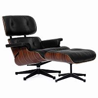 кресло eames style lounge chair & ottoman черное в Кургане