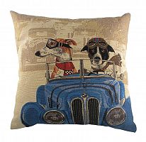 подушка с забавными собаками на синем автомобиле doggie drivers blue в Кургане