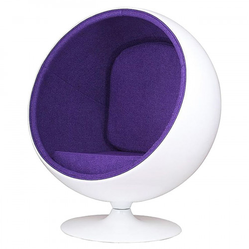 кресло eero ball chair бело-фиолетовое в Кургане
