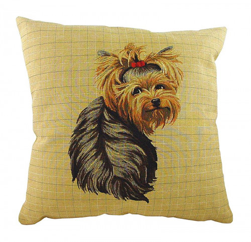 подушка с фото йоркширского терьера yorkie sitting в Кургане