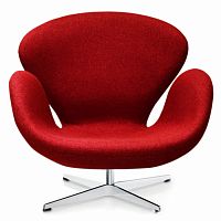 кресло swan chair темно-красное в Кургане