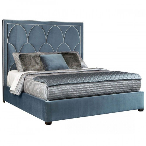 кровать двуспальная 160х200 голубая petals queen в Кургане