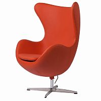 кресло egg chair кожа оранжевое в Кургане
