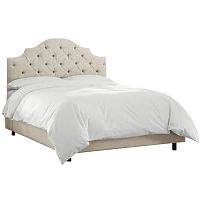 кровать двуспальная 160х200 бежевая с каретной стяжкой henley tufted talc в Кургане
