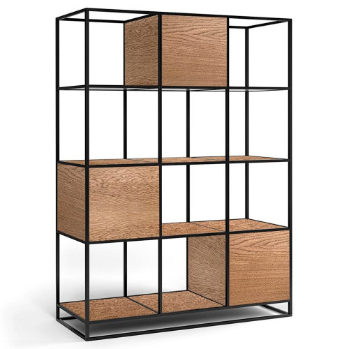 стеллаж kvadra 3 black темный дуб в Кургане