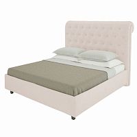кровать двуспальная 160х200 светло-бежевая из велюра sweet dreams в Кургане