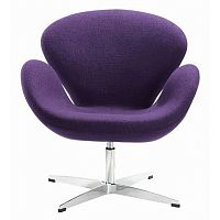 кресло swan chair шерсть фиолетовое в Кургане