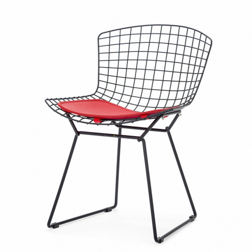 стул bertoia side кожаный standart черный в Кургане