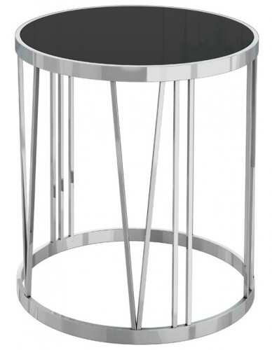 стол журнальный silver drum хром, черный в Кургане