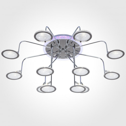 потолочная люстра eurosvet spider 80109/12 хром/синий+фиолетовый в Кургане
