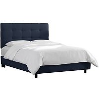кровать двуспальная с мягкой спинкой 160х200 синяя alice tufted blue в Кургане