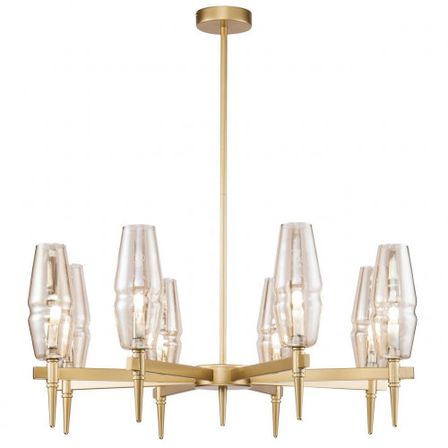 подвесная люстра maytoni lita h002pl-08g янтарная в Кургане