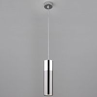 подвесной светильник eurosvet double topper 50135/1 led хром/черный жемчуг в Кургане
