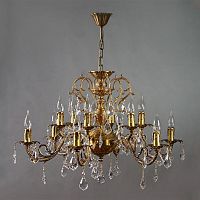 подвесная люстра ambiente alicante 8888/6+6 ab leaf crystal бронза в Кургане
