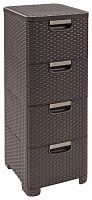 комод c 4 отделениями rattan style тёмно-коричневый в Кургане