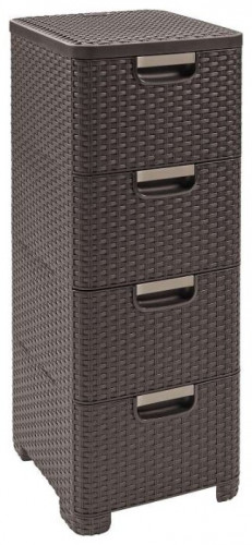комод c 4 отделениями rattan style тёмно-коричневый в Кургане