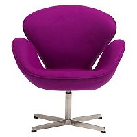кресло swan chair кашемир лиловое в Кургане