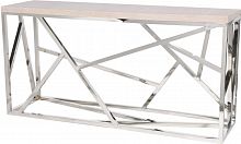 консоль geometric 180x50x90 хром, светло-коричневая столешица в Кургане