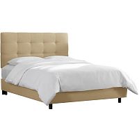 кровать двуспальная с мягкой спинкой 180х200 бежевая alice tufted beige в Кургане
