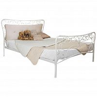 кованая двуспальная кровать 160х200 белая lina в Кургане