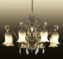 подвесная люстра odeon light safira 2802/8 бежевая в Кургане