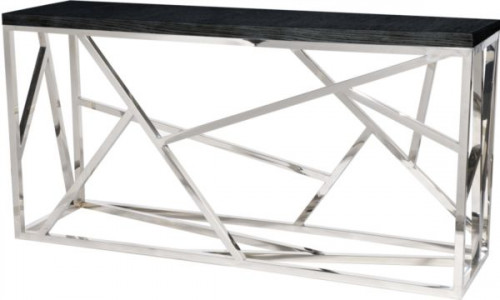 консоль geometric 180x50x90 хром, черная столешница в Кургане