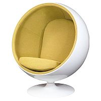 кресло eero ball chair бело-горчичное в Кургане