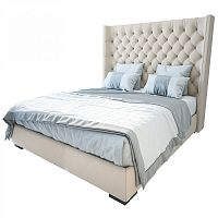 кровать двуспальная 180х200 бежевая из велюра jackie king в Кургане