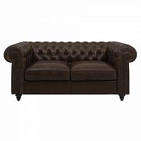 диван chester classic двухместный прямой темно-коричневый в Кургане