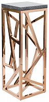 консоль geometric высокая 40x40x110 золото, серая столешница в Кургане