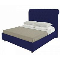кровать двуспальная 160х200 синяя из велюра sweet dreams в Кургане