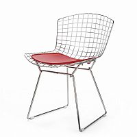 стул bertoia side кожаный standart красная подушка в Кургане
