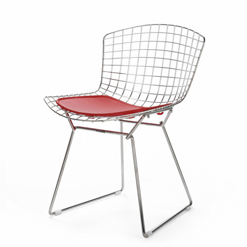 стул bertoia side кожаный standart красная подушка в Кургане