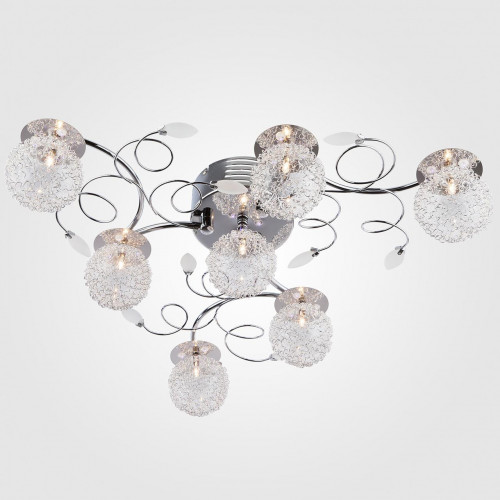 потолочная люстра eurosvet 4830/7 хром/синий+красный+фиолетовый в Кургане