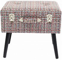 kare design пуф suitcase, коллекция "чемодан" 50*45*35, полиэстер, лен, полиуретан, сосна, красный в Кургане