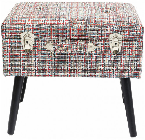 kare design пуф suitcase, коллекция "чемодан" 50*45*35, полиэстер, лен, полиуретан, сосна, красный в Кургане