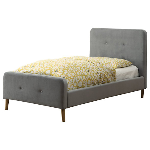 кровать button tufted flannelette gray 90х200 в Кургане