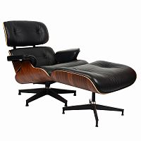 кресло eames style lounge chairчерное с коричневым в Кургане