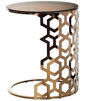 стол приставной gold circle 50x50х60 коричневый, золотой в Кургане